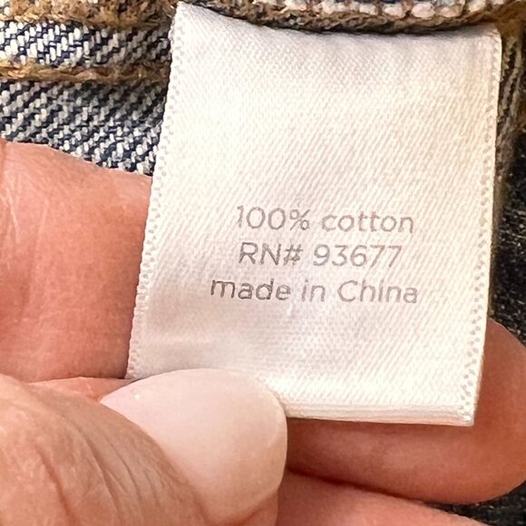 JCP Blue Jeans Denim Jacket Medium Distressed 93677 Button Pockets Short Classic - Picture 7 of 10